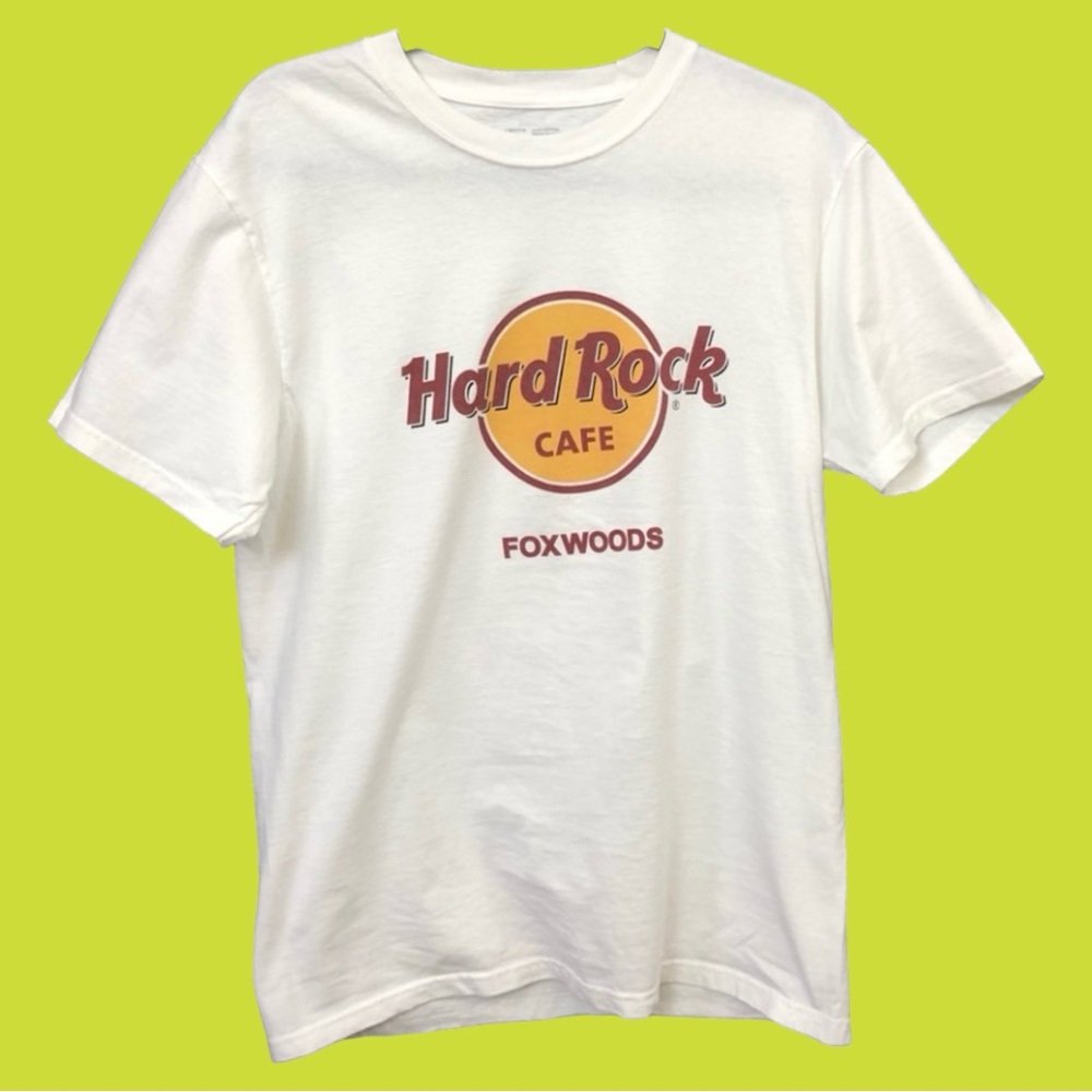 Hard Rock Cafe Foxwoods classic logo white tee unisex M